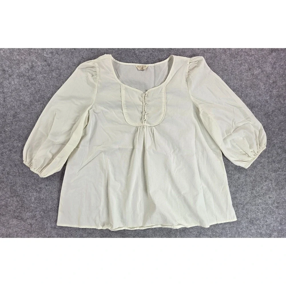 Old Navy Cream Puff-Sleeve Scoop Neck Blouse
